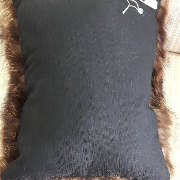 Genuine Raccoon Real Fur Throw Pillow - Picture 5 of 6